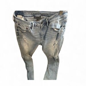 American Eagle Outfitters Light Blue Ripped Jeans